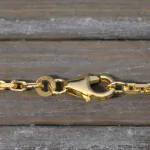 Goldkette als Ankerkette diamantiert in Gelbgold 333 / 8K, 80 cm lang, 2 mm breit, Gewicht ca. 14.2 g.