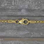 Goldkette als Venezianerkette rund geschlagen in Gelbgold 375 / 9K, 65 cm lang, 2 mm breit, Gewicht ca. 12.8 g.