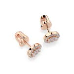 0,22 Karat Diamant Ohrstecker mit 50 echten Diamanten, Rotgold 585 / 14K