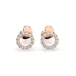 0,16 Karat Diamant Ohrstecker mit 26 echten Diamanten, Rotgold 585 / 14K