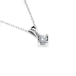0,08 Karat Diamant Anhänger 4 Krappe Weißgold 585 (14K) mit Goldkette für Damen