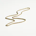 Goldkette als Kordelkette hohl in Gelbgold 750 / 18K, 45 cm lang, 2,1 mm breit, Gewicht ca. 3.4 g.