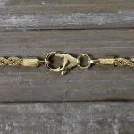 Armband als Kordelkette hohl Leichtversion in Gelbgold 333 / 8K, 19 cm lang, 2.1 mm breit, Gewicht ca. 1.3 g.