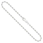 Goldkette als Ankerkette diamantiert in Weißgold 585 / 14K, 80 cm lang, 2,5 mm breit, Gewicht ca. 29.3 g.