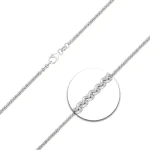 Goldkette als Ankerkette rund Weißgold 585 / 14K, 50 cm lang, 2,4 mm breit, Gewicht ca. 9.3 g.