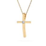 0,03 Karat Diamant Anhänger 4 Krappe Rotgold 585 (14K) mit Goldkette für Damen