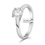 0,90 Karat Diamant Ring mit GIA Zertifikat, Weißgold 585 / 14K, Breite 1,7 mm,Weite 54 mm, Gewicht ca. 3 g.