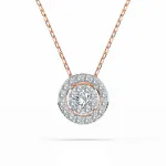 0,11 Karat Diamant Anhänger Rotgold 585 (14K) mit Goldkette für Damen