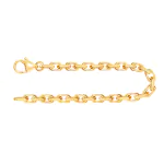 Armband als Ankerkette diamantiert in Gelbgold 750 / 18K, 16 cm lang, 3,8 mm breit, Gewicht ca. 14.5 g.