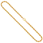 Goldkette als Kordelkette hohl in Gelbgold 585 / 14K, 45 cm lang, 3.3 mm breit, Gewicht ca. 5.8 g.