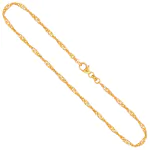 Goldkette als Singapurkette in Gelbgold 750 / 18 Karat, 80 cm lang, 2.4 mm breit, Gewicht ca. 9 g.