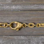Goldkette als Tigeraugenkette hohl in Gelbgold 585 / 14K, 45 cm lang, 3,8 mm breit, Gewicht ca. 5.7 g.