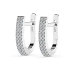 0,22 Karat Diamant Creolen, Weißgold 585 / 14 Karat, Gewicht ca. 2.5 g.