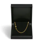 Armband als Tigeraugenkette hohl in Gelbgold 585 / 14K, 19 cm lang, 2,5 mm breit, Gewicht ca. 1.7 g.