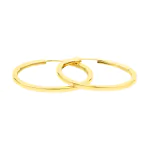 Ohrringe, Creolen, Gelbgold 585 / 14K, Außendurchmesser 38 mm, Breite 2.5 mm, Gewicht ca. 3.5 g