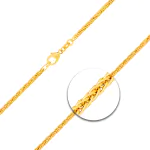 Goldkette als Zopfkette hohl in Gelbgold 585 / 14K, 50 cm lang, 2,1 mm breit, Gewicht ca. 6.3 g.