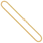 Goldkette als Venezianerkette rund geschlagen in Gelbgold 375 / 9K, 55 cm lang, 2,7 mm breit, Gewicht ca. 18 g.