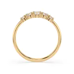 0,42 Karat Diamant Verlobungsring mit 5 Diamanten, Gelbgold 585 / 14K