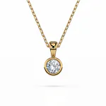 0,1 Karat Diamant Anhänger Zarge Gelbgold 585 (14K) mit Goldkette für Damen