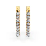 0,22 Karat Diamant Creolen, Gelbgold 585 / 14 Karat, Gewicht ca. 2 g.