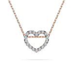 0,09 Karat Diamant Anhänger Herz Rotgold 585 (14K) mit Goldkette für Damen