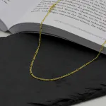 Goldkette als Figarokette diamantiert in Gelbgold 585 / 14K, 50 cm lang, 1,9 mm breit, Gewicht ca. 3.8 g.
