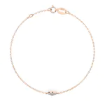 Goldarmband als Ankerkette mit 0,09 Karat Diamanten, Rotgold 585 / 14 Karat, 20 cm lang, Gewicht ca. 0,9 g.