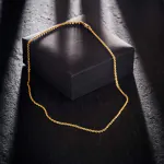 Goldkette als Kordelkette hohl in Gelbgold 375 / 9K, 50 cm lang, 2,1 mm breit, Gewicht ca. 2.6 g.