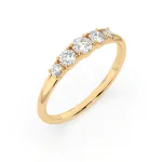 0,42 Karat Diamant Verlobungsring mit 5 Diamanten, Gelbgold 585 / 14K