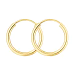 Ohrringe, Creolen, Gelbgold 750 / 18K, Außendurchmesser 20 mm, Breite 2 mm, Gewicht ca. 0.89 g