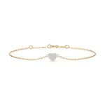 Goldarmband als Ankerkette mit 0,09 Karat Diamanten, Gelbgold 585 / 14 Karat, 19,5 cm lang, Gewicht ca. 0,9 g.
