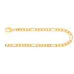 Armband als Figarokette diamantiert in Gelbgold 333 / 8K, 18 cm lang, 3,4 mm breit, Gewicht ca. 4.1 g.