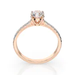 0,5+0,21 Karat Diamant Verlobungsring mit 15 Diamanten, Rotgold 585 / 14K