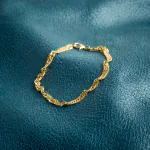 Armband als Singapurkette in Gelbgold 333 / 8 K, 20 cm lang, 3,4mm breit, Gewicht ca. 3.8 g.