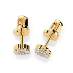 0,18 Karat Diamant Ohrstecker mit 14 echten Diamanten, Gelbgold 585 / 14K