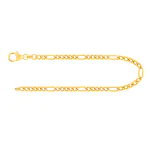 Armband als Figarokette diamantiert in Gelbgold 333 / 8K, 21 cm lang, 2,8 mm breit, Gewicht ca. 3.1 g.
