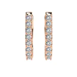 0,32 Karat Diamant Creolen, Rotgold 585 / 14 Karat, Gewicht ca. 1.7 g.
