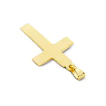 Anhänger Kreuz glanz , Gelbgold 585 / 14K, Höhe 21 mm, Gewicht ca. 0,85 g