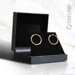 Ohrringe, Creolen, Gelbgold 375 / 9K, Außendurchmesser 25 mm, Breite 1.5 mm, Gewicht ca. 0.7 g