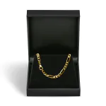 Goldkette als Figarokette hohl in Gelbgold 333 / 8K, 50 cm lang, 4 mm breit, Gewicht ca. 6.4 g.