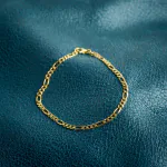 Armband als Figarokette in Gelbgold 333 / 8K, 19 cm lang, 3,1 mm breit, Gewicht ca. 2.4 g.