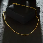 Goldkette als Erbskette in Gelbgold 585 / 14K, 90 cm lang, 2,5 mm breit, Gewicht ca. 17 g.