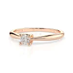 0,10 Karat Diamant Verlobungsring mit 1 Diamanten, Rotgold 585 / 14K