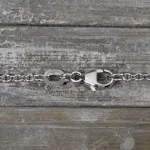Goldkette als Ankerkette rund Weißgold 585 / 14K, 45 cm lang, 2 mm breit, Gewicht ca. 6.1 g.