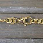 Goldkette als Panzerkette flach in Gelbgold 333 / 8K, 70 cm lang, 3,4 mm breit, Gewicht ca. 18.2 g.
