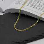 Goldkette als Panzerkette flach in Gelbgold 333 / 8K, 85 cm lang, 2,7 mm breit, Gewicht ca. 13.7 g.