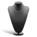 Goldkette als Panzerstegkette in Bicolor Gelbgold / Weißgold 585 / 14K, 45 cm lang, 3,1 mm breit, Gewicht ca. 5 g.