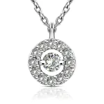 Diamantanhänger in 0,11 Karat, Weißgold 750 / 18 Karat, mit einer 750ger Goldkette in 42 cm