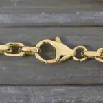 Goldkette als Ankerkette diamantiert in Gelbgold 585 / 14K, 60 cm lang, 3,8 mm breit, Gewicht ca. 42.5 g.