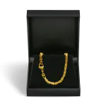 Armband als Königskette in Gelbgold 585 / 14K, 21 cm lang, 3 mm breit, Gewicht ca. 12.5 g.